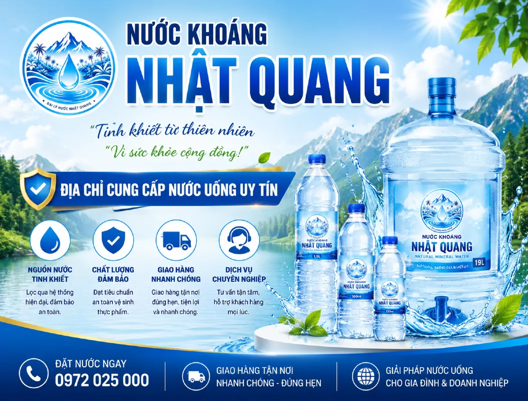 Nước Khoáng Nhật Quang – Địa Chỉ Cung Cấp Nước Uống Uy Tín, Chất Lượng